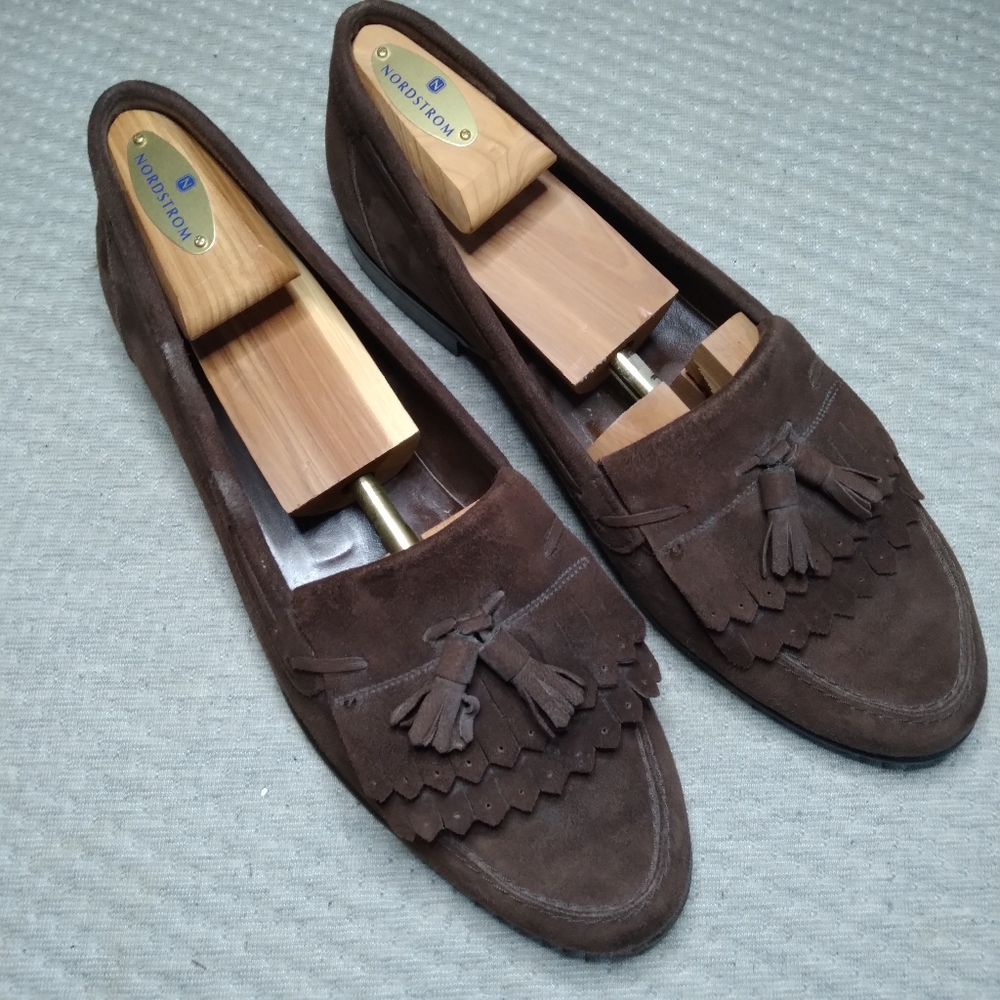 Bally Brown Suede Loafers Sz 9 M